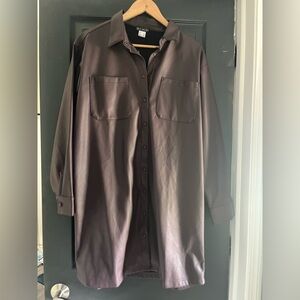 VENUS Dark Brown Faux Leather Dress